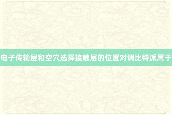 电子传输层和空穴选择接触层的位置对调比特派属于