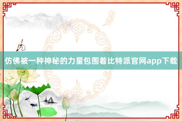 仿佛被一种神秘的力量包围着比特派官网app下载