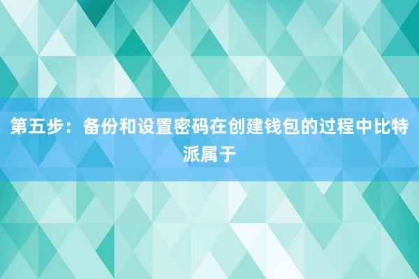 第五步：备份和设置密码在创建钱包的过程中比特派属于