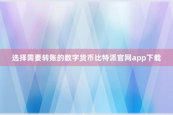 选择需要转账的数字货币比特派官网app下载