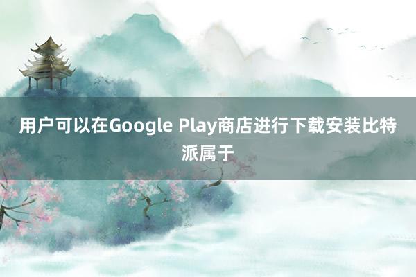 用户可以在Google Play商店进行下载安装比特派属于