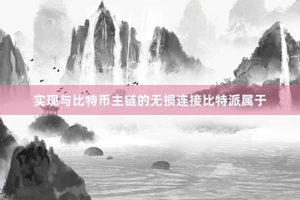 实现与比特币主链的无损连接比特派属于