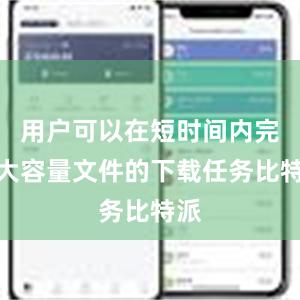 用户可以在短时间内完成大容量文件的下载任务比特派