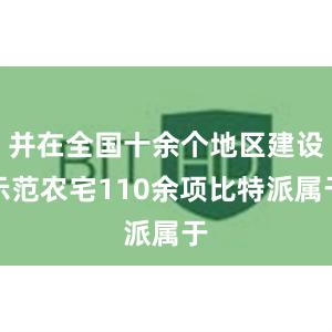 并在全国十余个地区建设示范农宅110余项比特派属于