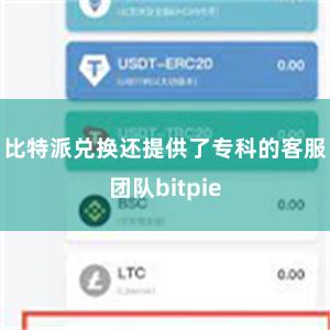 比特派兑换还提供了专科的客服团队bitpie